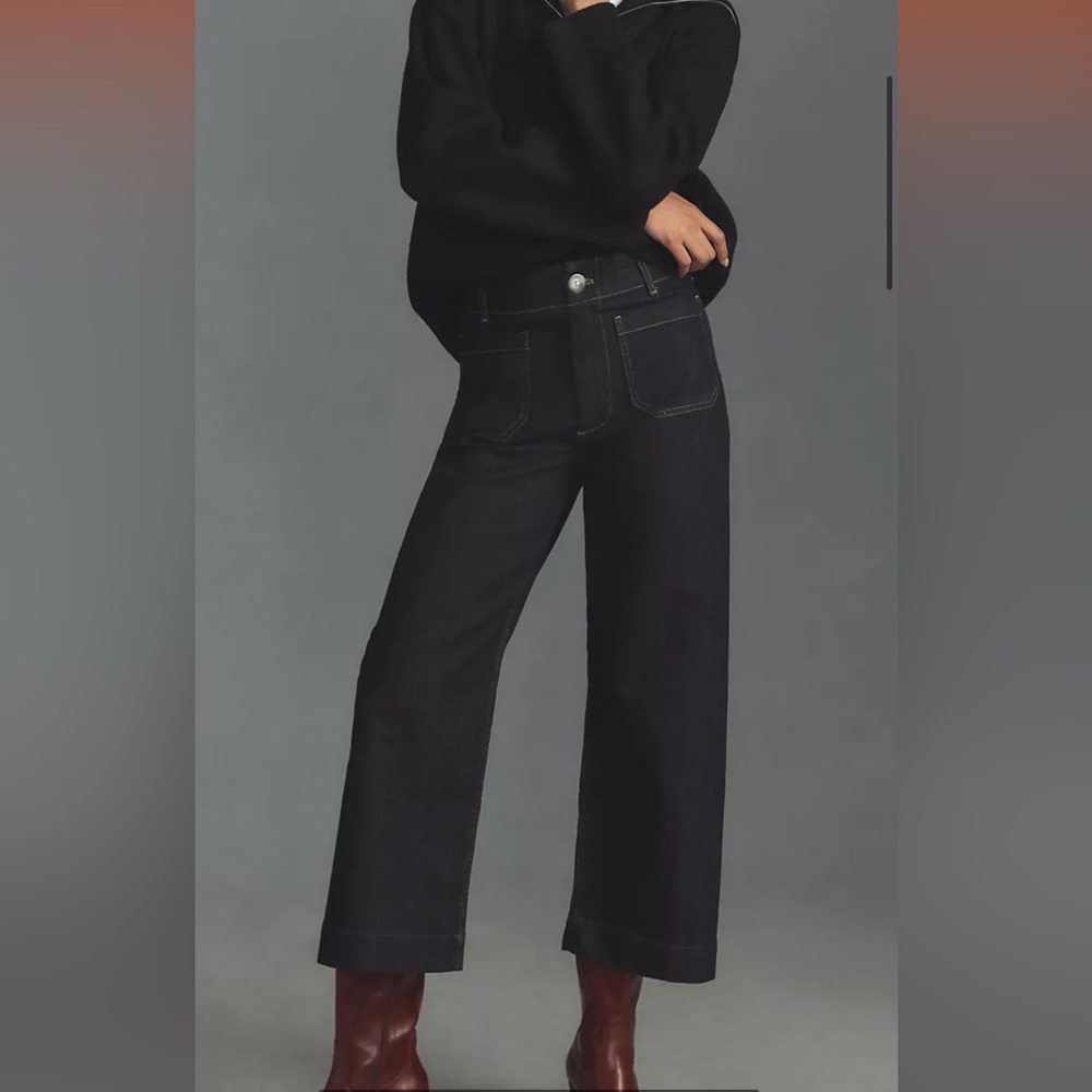 NWT Anthropologie cropped wide leg jeans size 27.